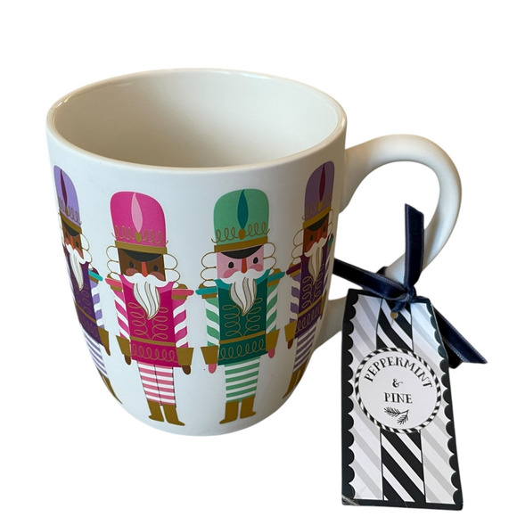 Peppermint & Pine Christmas NUTCRACKER Soft Touch Mug Pop of Color Holiday NEW - Picture 4 of 8